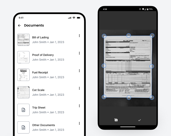 Upload documents and paperwork on mobile app