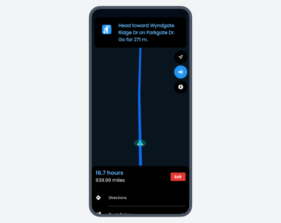 Truck specific routing and mobile app turn by turn navigation